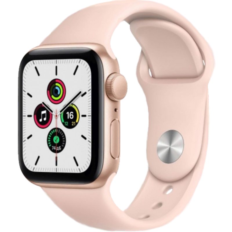 Apple Watch Series SE 40mm Gold Aluminum Case with Starlight Sand Sport Band