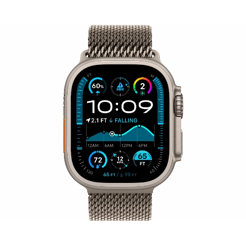 Apple Watch Series Ultra 2 49mm Natural Titanium Case with Titanium Milanese Loop L